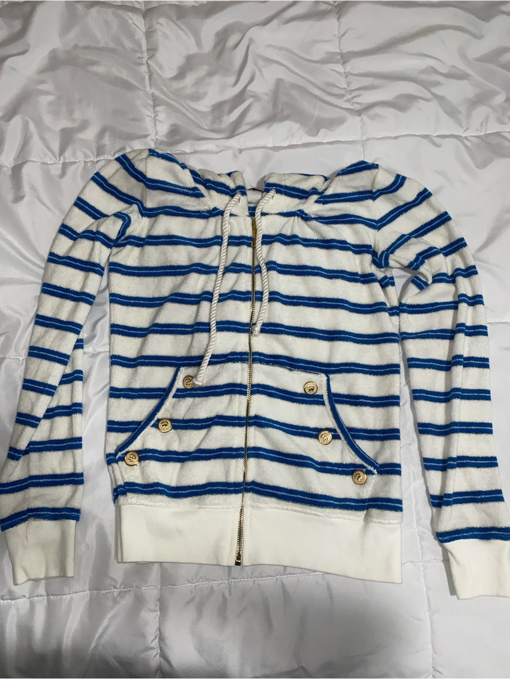 vintage Juicy Couture White and Blue Striped Terry set (see info) - Picture 5 of 9